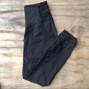 lululemon Black Tights with Floral Mesh size 6